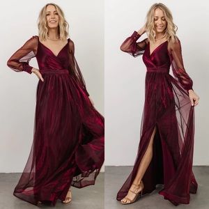 Baltic Born Octavia Shimmer Gown Red / Burgundy / Mulberry